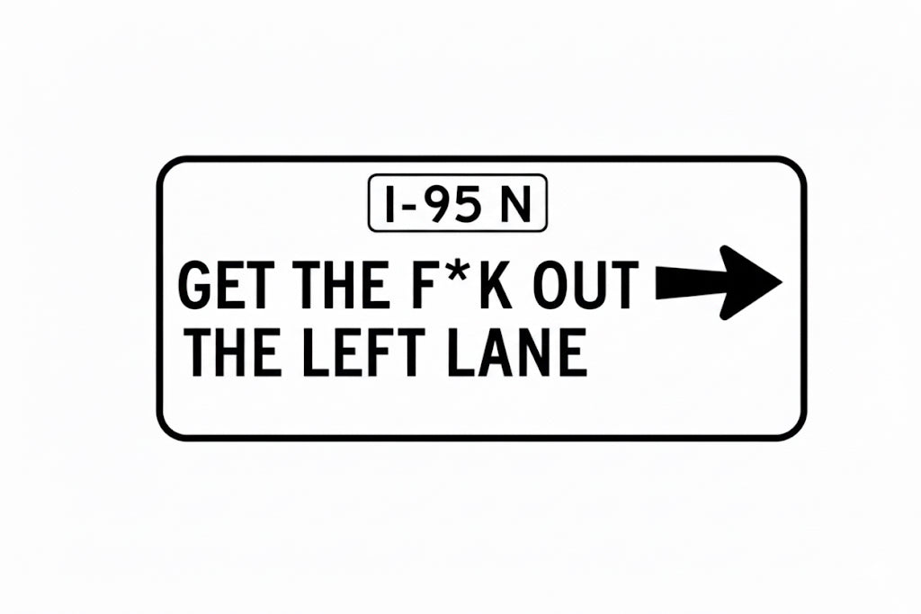 Get TF out The Left Lane (White)